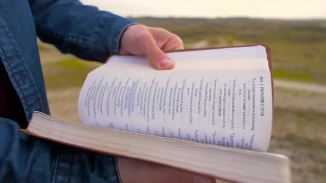 A preacher goes thru his bible.