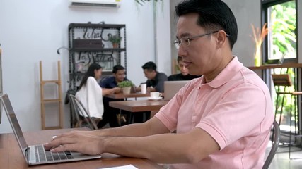 lifestyle of Business man and woman in cafe.