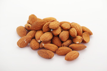 Almond at white background