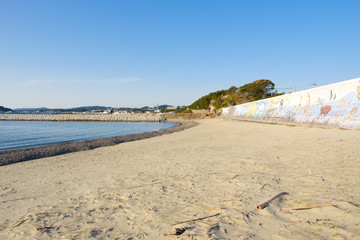 和歌山県田辺町の砂浜