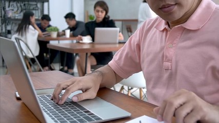 lifestyle of Business man and woman in cafe.