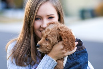 Girl with Puppy
