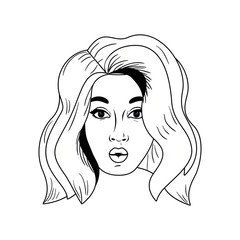 head of young woman avatar character