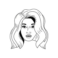 head of young woman avatar character