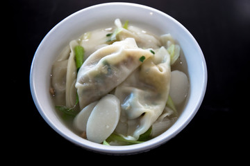 Traditional Korean rice cake and dumpling soup