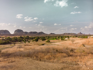AERIAL VIEW OF WILDERNESS OF CEARA , SEMI ARID REGION, BRAZIL 