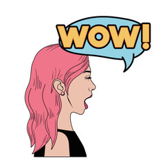 woman with speech bubble about comic