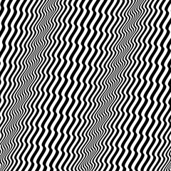 Fototapeta na wymiar Pattern with optical illusion. Black and white design. Abstract striped background. Vector illustration.