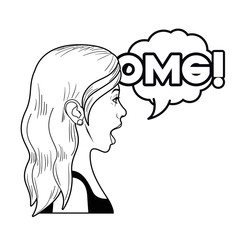 woman with speech bubble about comic