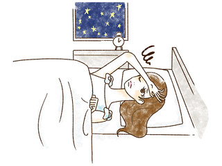 睡眠不足の女性