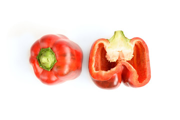 Bell pepper isolated on white background.