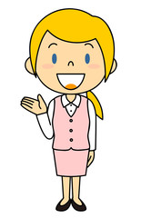 スーツの外国人女性 立ち姿 ご案内