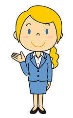 Obraz premium スーツの外国人女性 立ち姿 ご案内