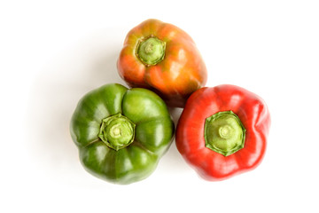 Bell pepper isolated on white background.