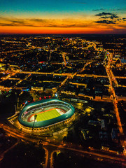 Night Aerial View of Minsk City 