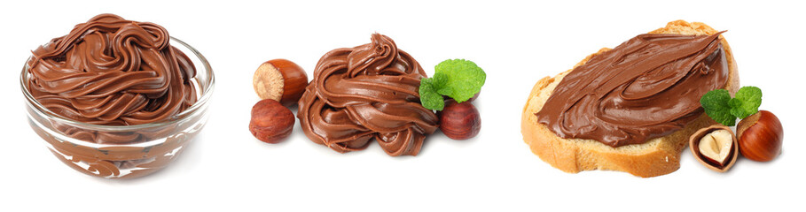 chocolate cream isolated on white background
