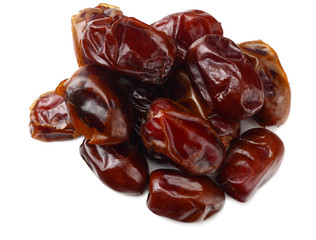 date fruit isolated on white background. top view