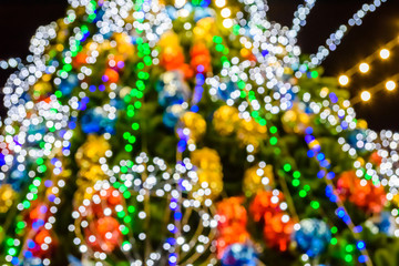 Defocused christmas lights and decorations for the background