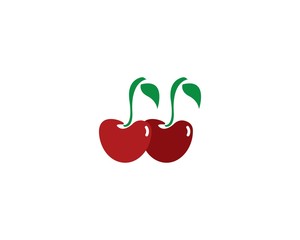cherry logo vector icon illustration