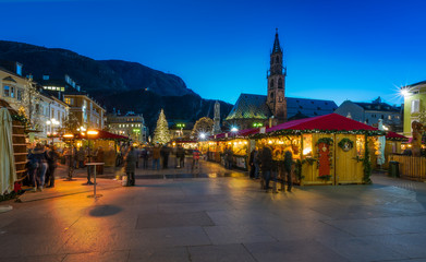 Christmas market in Bolzano, Trentino Alto Adige, Italy.