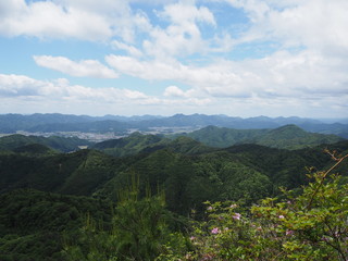 Fototapeta na wymiar 山から見下ろす里村