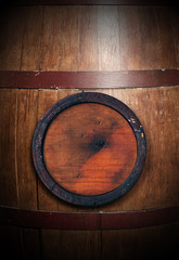 Old Wooden Wine Barrel with Copy Space