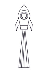 flying rocket isolated icon