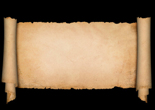 Antique parchment on black background.