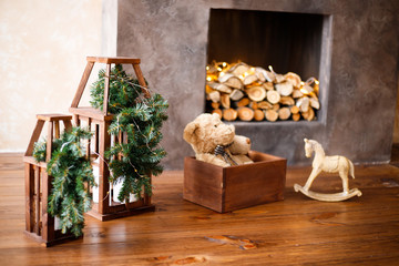 Presents and Gifts under Christmas Tree, Winter Holiday Concept