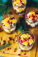 Delicious healthy holiday breakfast concept.