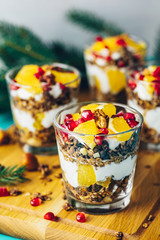 Delicious healthy holiday breakfast concept.