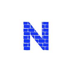 Vector Brick Logo Letter N