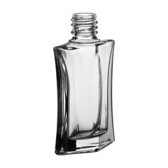 glass tall bottle for perfumery, on a white background