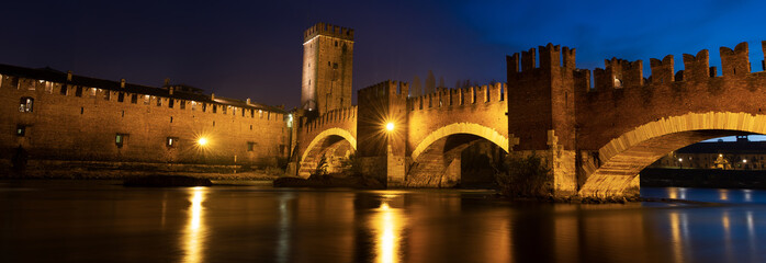 Scaligero Bridge of Castelvecchio in Verona Italy