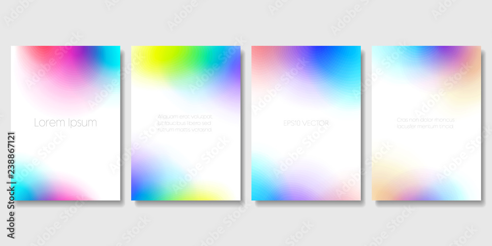 Wall mural set of colorful modern templates with abstract blurred graphic elements. applicable for banners, pos