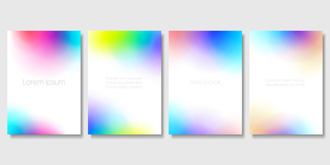 Set of Colorful Modern Templates with Abstract Blurred Graphic Elements. Applicable for Banners, Posters, Web Backgrounds and Cover Prints. EPS 10 Vector. - obrazy, fototapety, plakaty