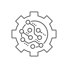 Электронный механизм. Векторный значок. Белый фон.