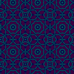 Seamless color pattern from a variety of geometric shapes and lines.