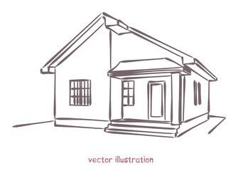 vector sketch of individual house