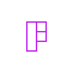 Vector Logo Letter Pink Line F