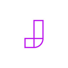 Vector Logo Letter Pink Line J