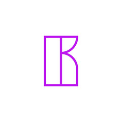 Vector Logo Letter Pink Line K
