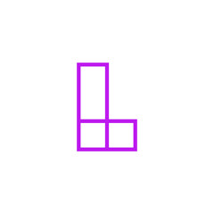 Vector Logo Letter Pink Line L