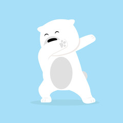 Obraz na płótnie Canvas Lonely polar Bear dabbing movement