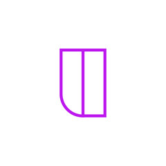 Vector Logo Letter Pink Line U