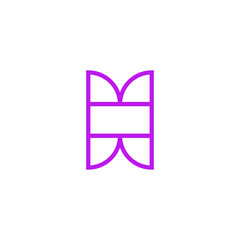 Vector Logo Letter Pink Line X