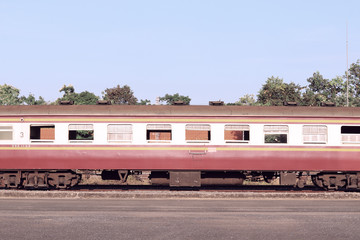 Fototapeta premium Old train abandoned because of prolonged use. It can not be used anymore.