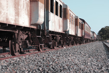 Obraz premium The train used to transport a lot of rust. Due to the use for a long time.