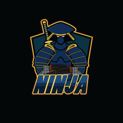 ninja sport logo with black background