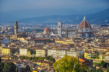 Fototapeta na wymiar Panorama of Florence from Piazzale Michelangelo - Tuscany Italy
